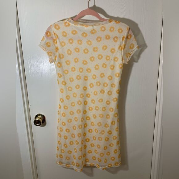Altar’d State EUC ivory/orange floral mesh mini dress Size small - Picture 2 of 6